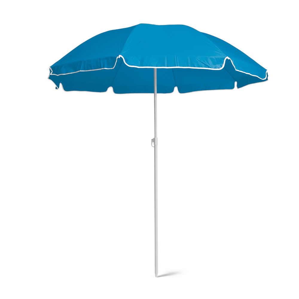 Guarda-sol em poliéster 170T na cor Azul claro, personalizado com a logo da empresa