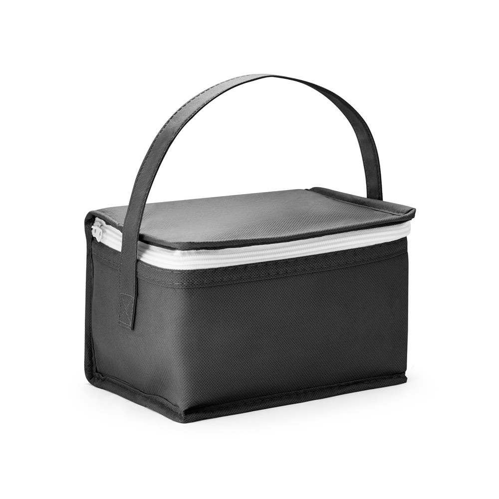 Bolsa térmica em non-woven (80 g/m²) 3 litros na cor Preto, personalizada com a logo da empresa