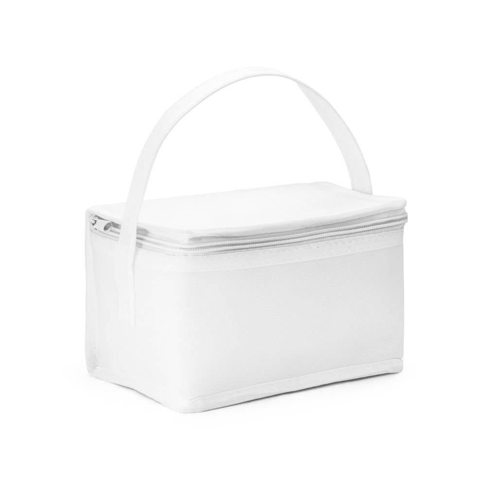 Bolsa térmica em non-woven (80 g/m²) 3 litros personalizada com a logo da empresa, na cor branco