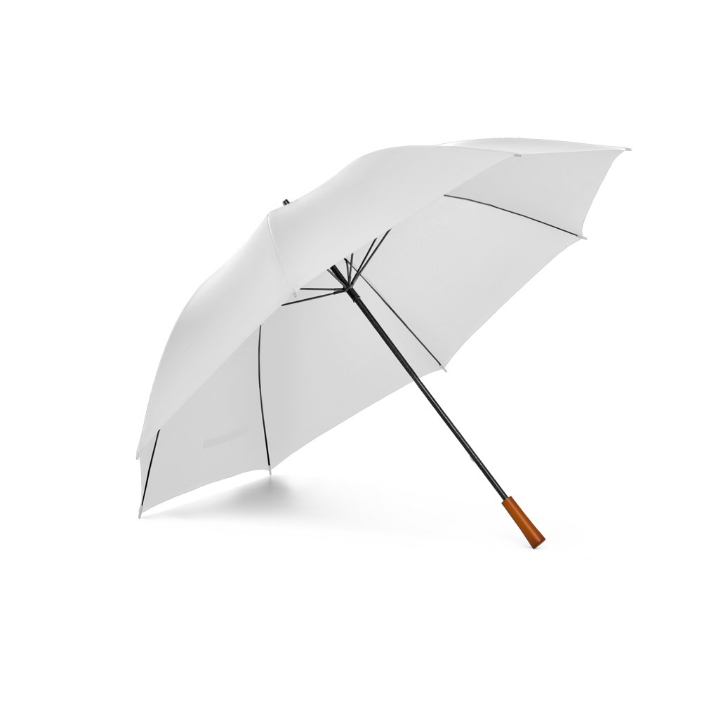 Guarda-chuva de grande portaria em poliéster pongee 190T personalizado com a logo da empresa, na cor branco