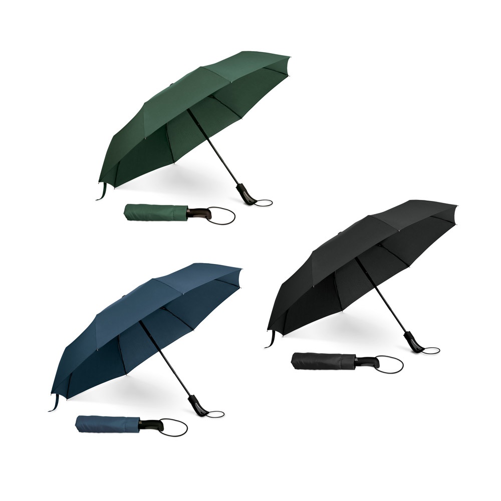 Guarda-chuva, dobrável, em 190T pongee com abertura e fecho automático personalizado com a logo da empresa
