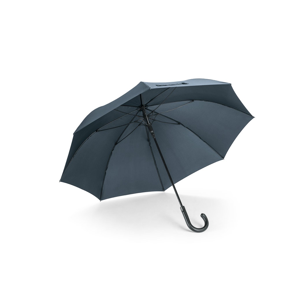 Guarda-chuva de poliéster em 190T pongee com abertura automática personalizado com a logo da empresa, na cor azul