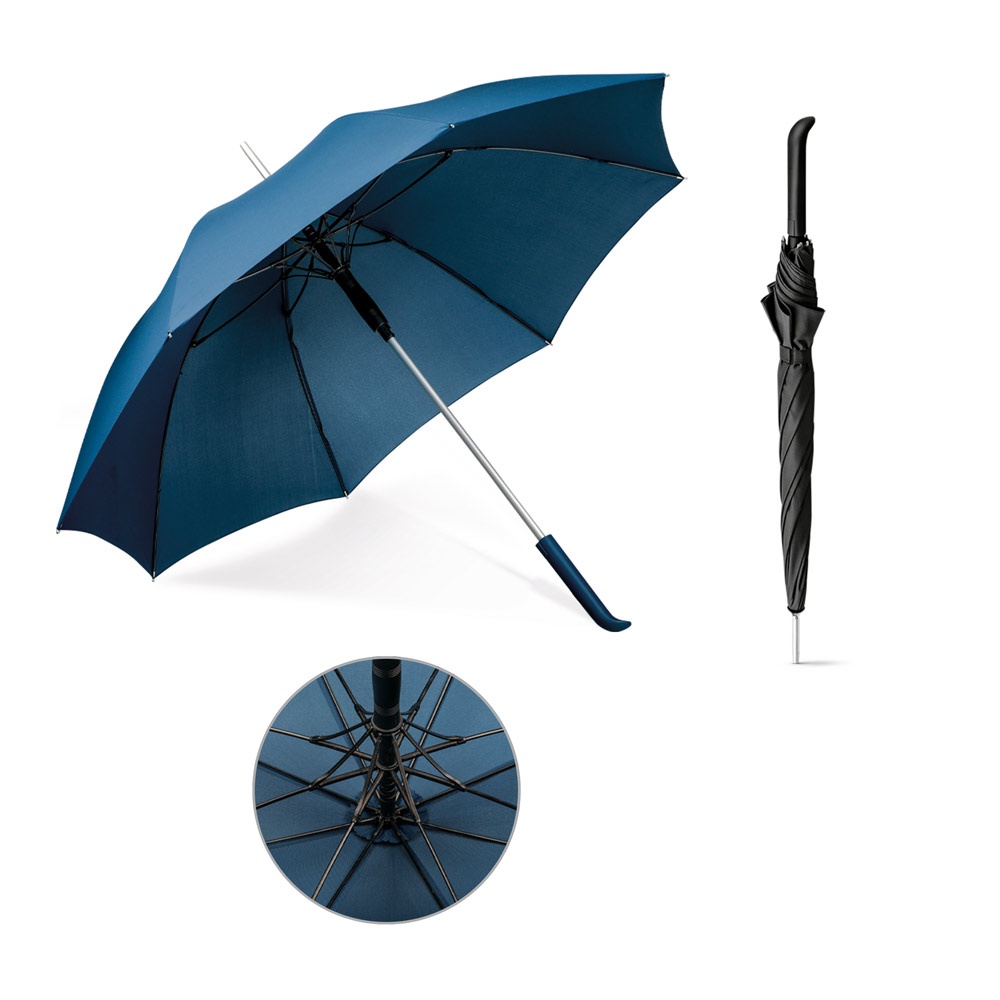 Guarda-chuva em 190T pongee com varetas em fibra de vidro personalizado com a logo da empresa