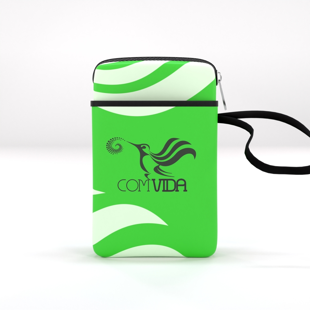 Capa para Celular com Bolso e Zíper personalizada com a logo da empresa