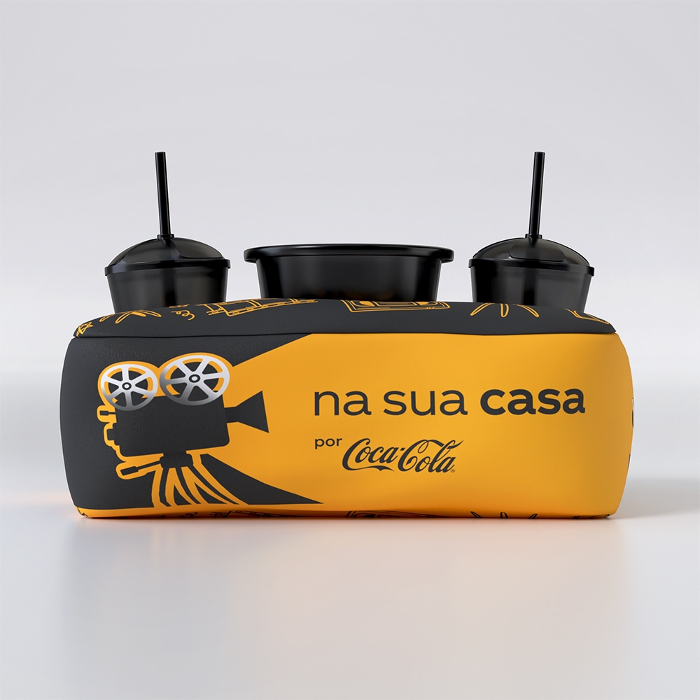 Almofada Porta Pipoca personalizada com a logo da empresa