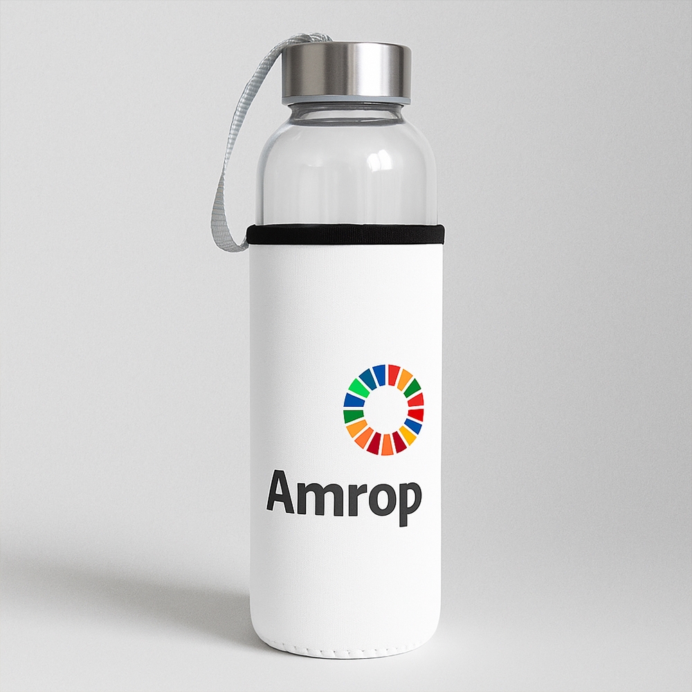 Capa para squeeze em neoprene personalizada com a logo da empresa