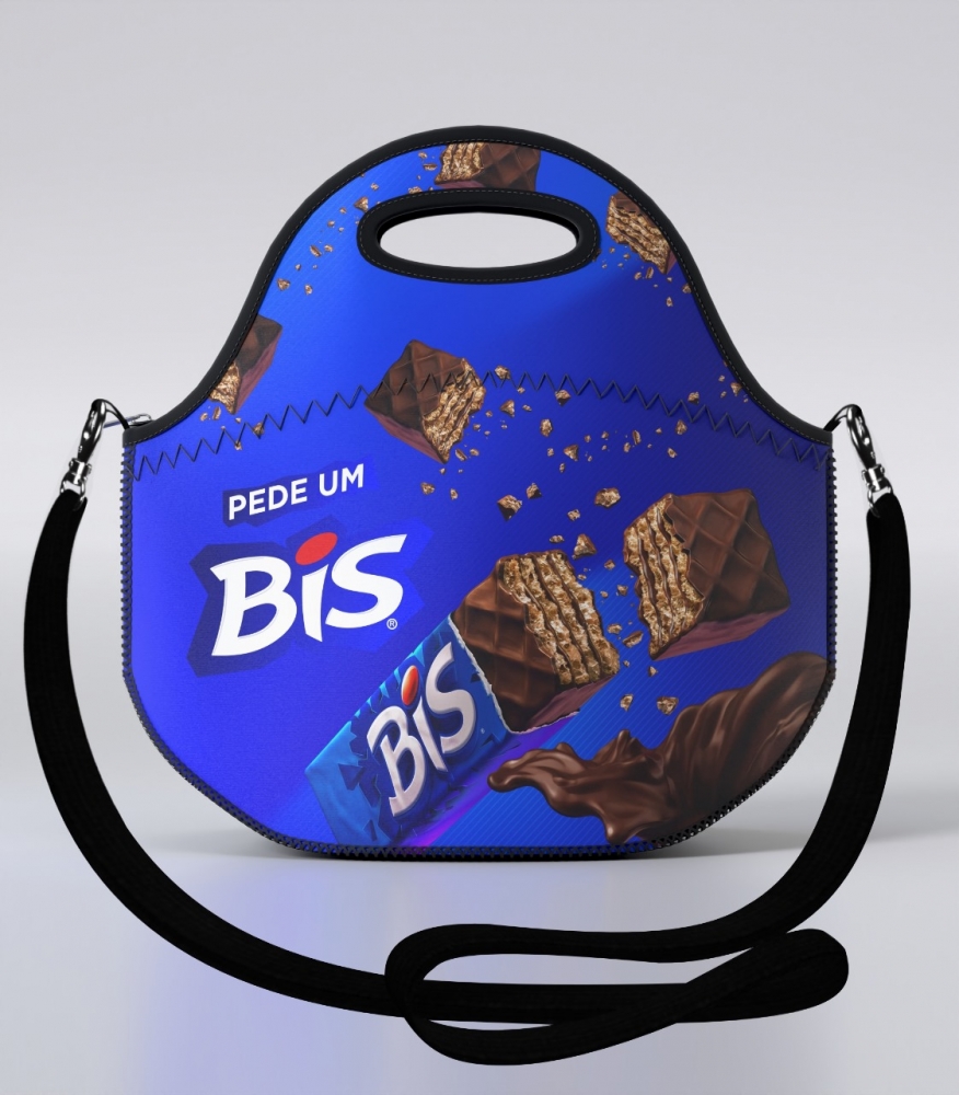 Lancheira Térmica em Neoprene com Alça personalizada com a logo da empresa