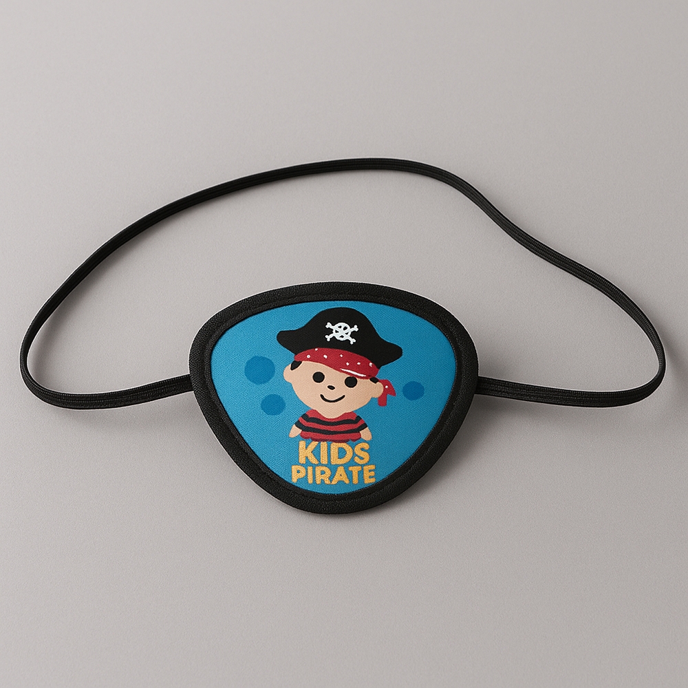 Tapa Olho Infantil com a logo da empresa