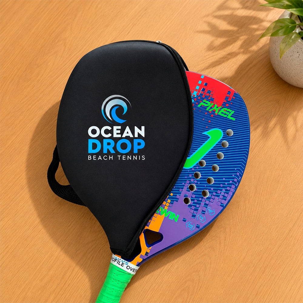 Capa de Raquete de Beach Tennis 2mm personalizada com a logo da empresa