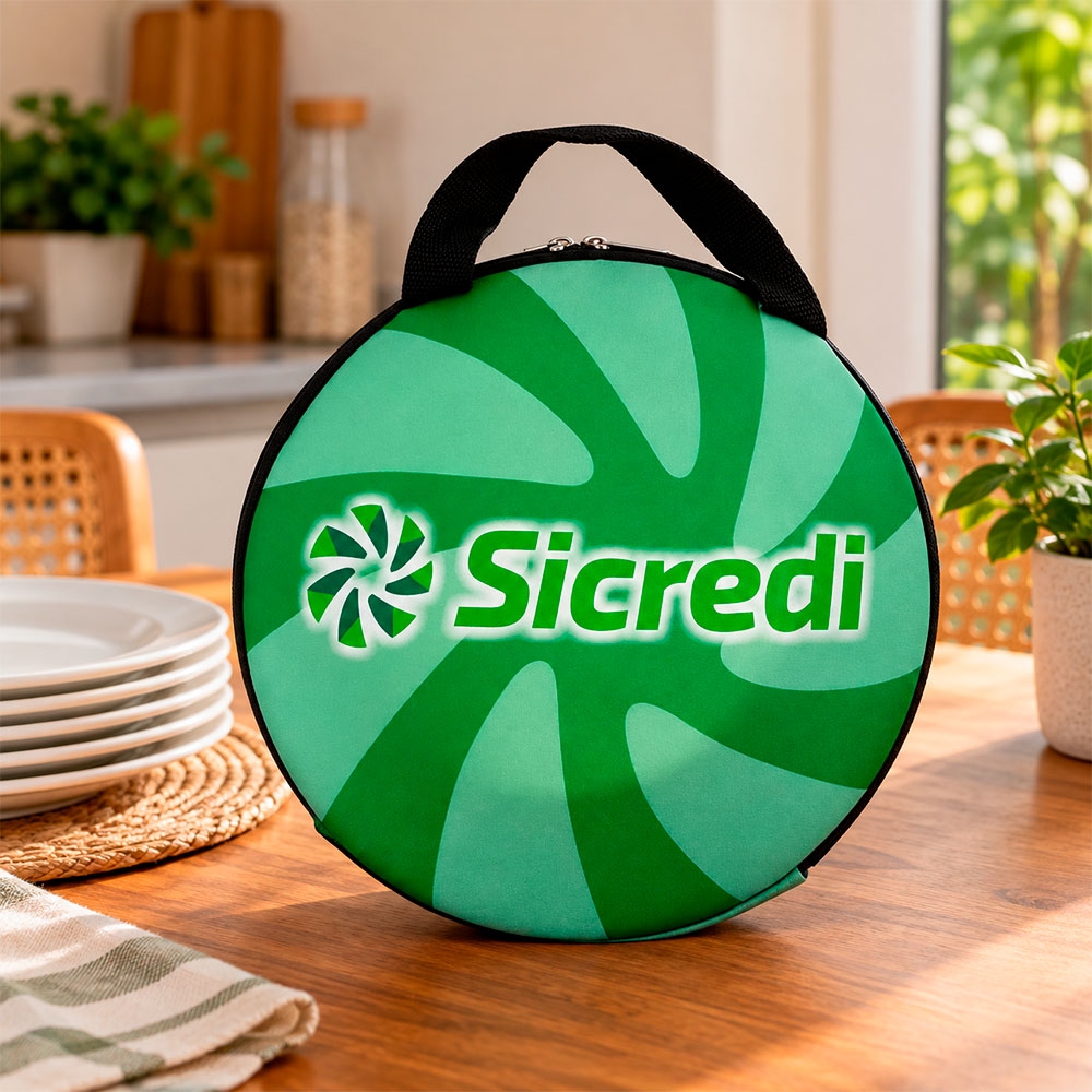 Porta Prato em Isoflex personalizado com a logo da empresa