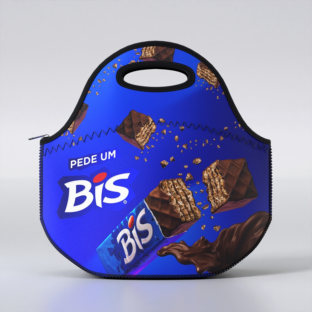 Lancheira Térmica em Neoprene personalizada com a logo da empresa