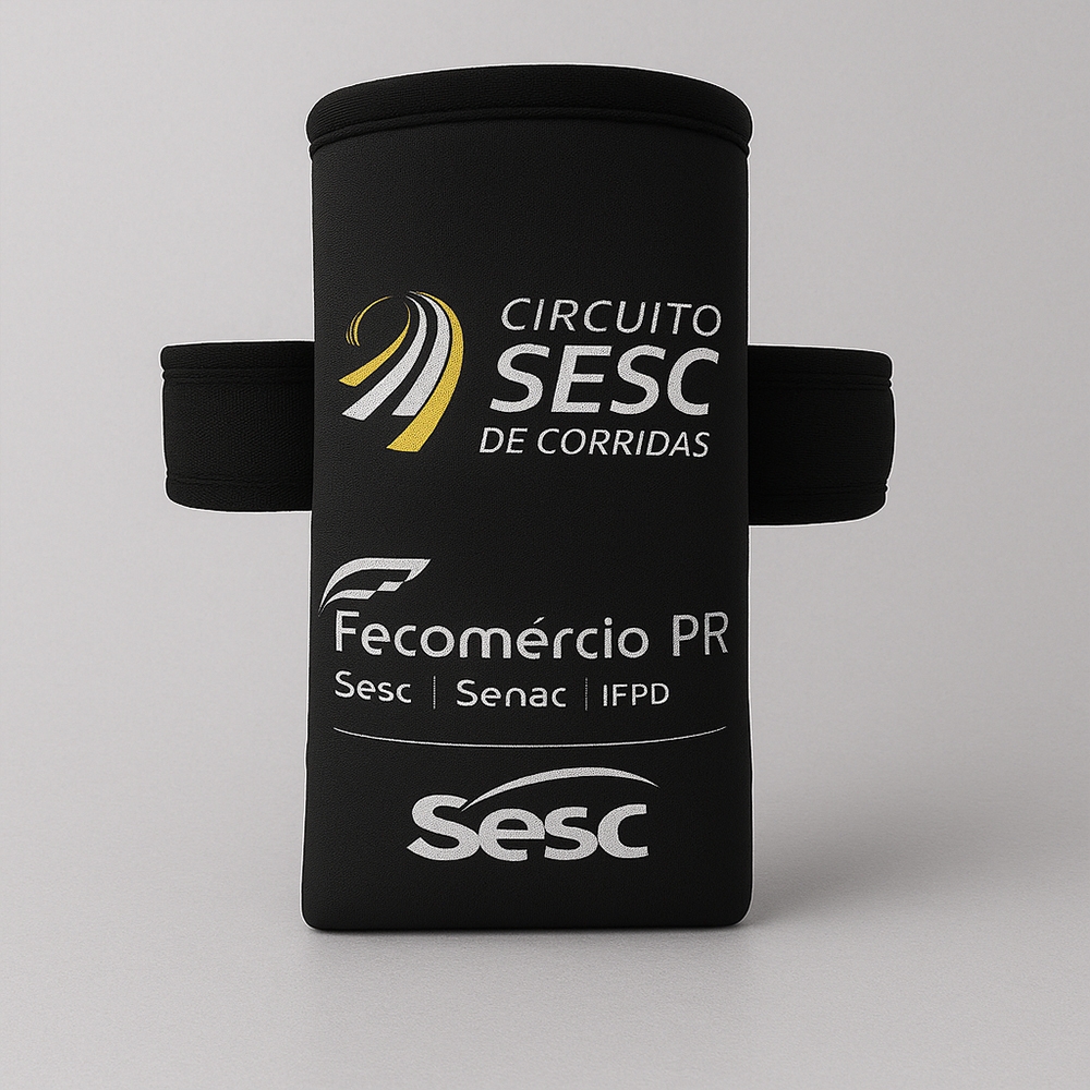 Braçadeira Promocional Viés e Velcro personalizada com a logo da empresa