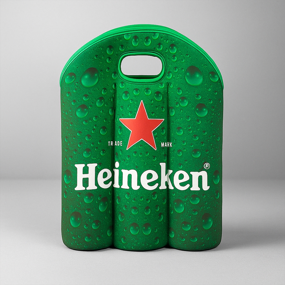 Porta Long Neck Triplo personalizado com a logo da empresa