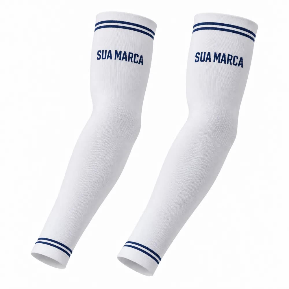 Par de manguitos esportivos personalizado com a logo da empresa
