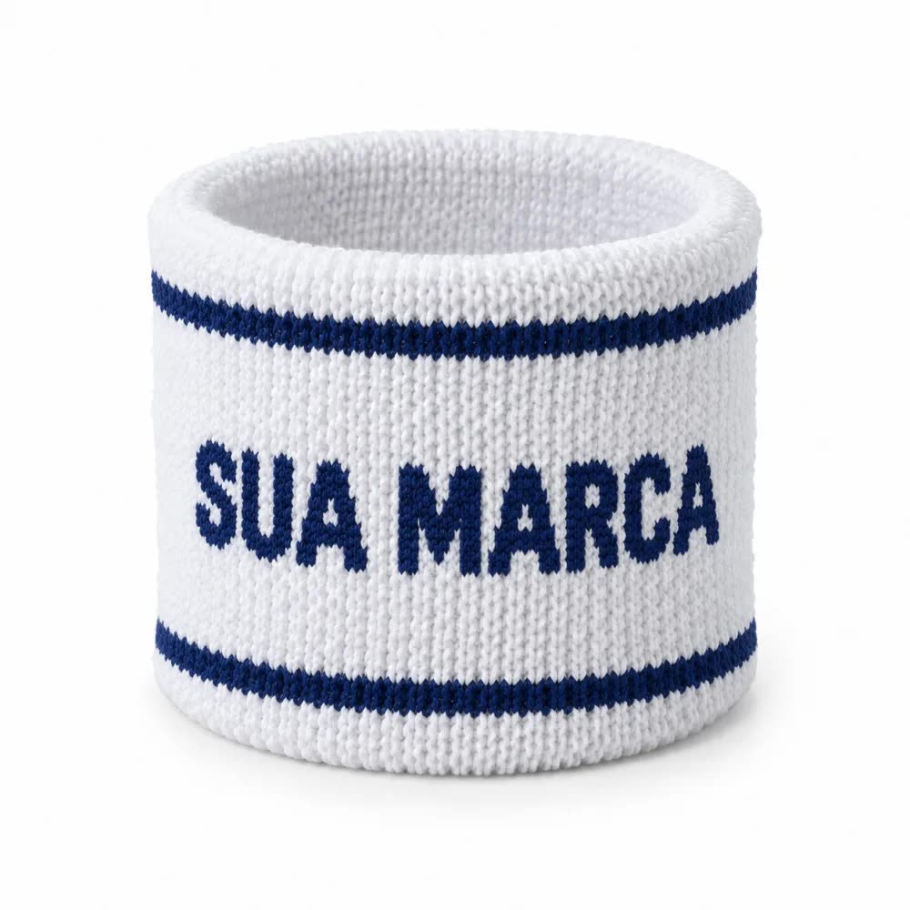 Munhequeira esportiva com a logo da empresa