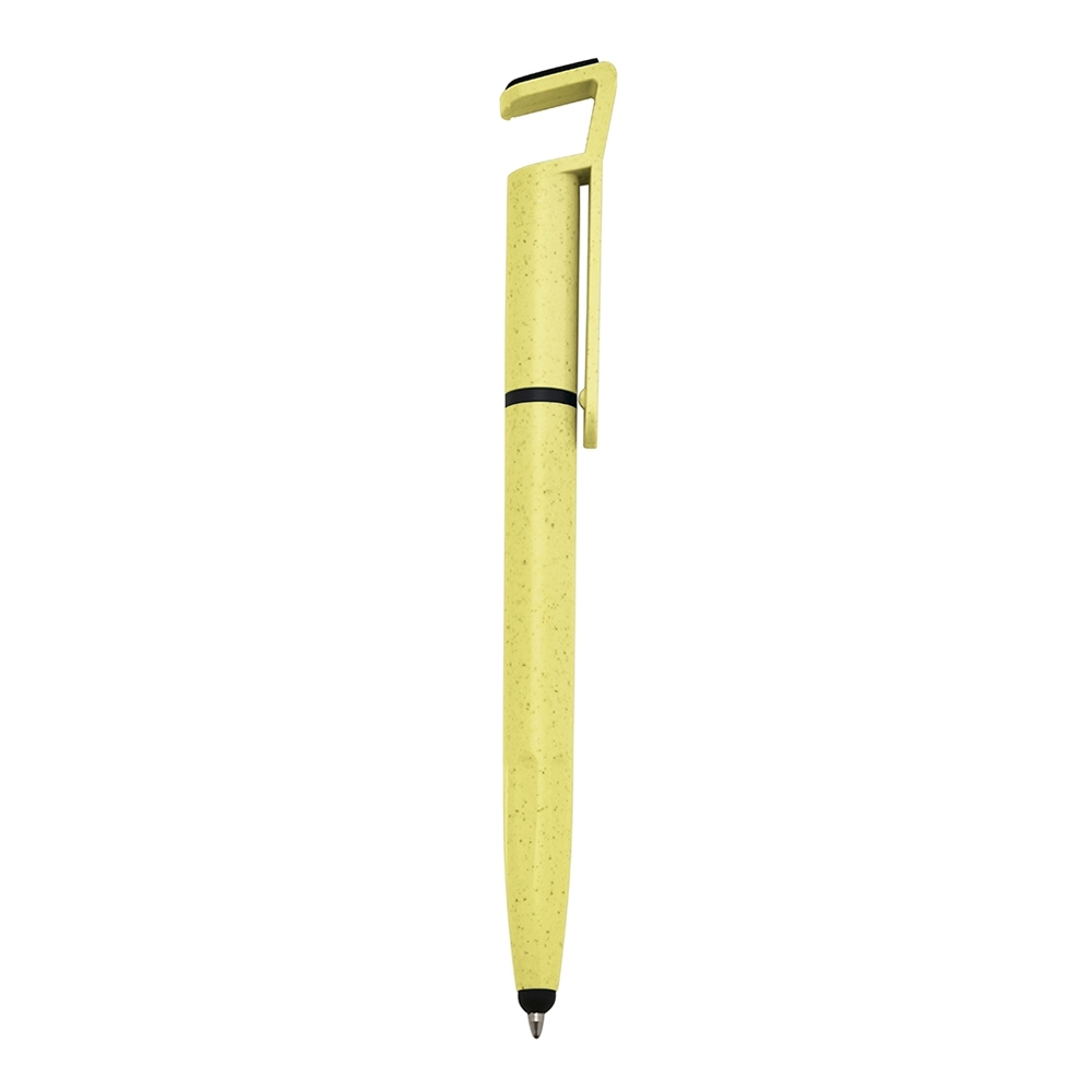 Caneta de fibra de bambu touch personalizada com a logo da empresa