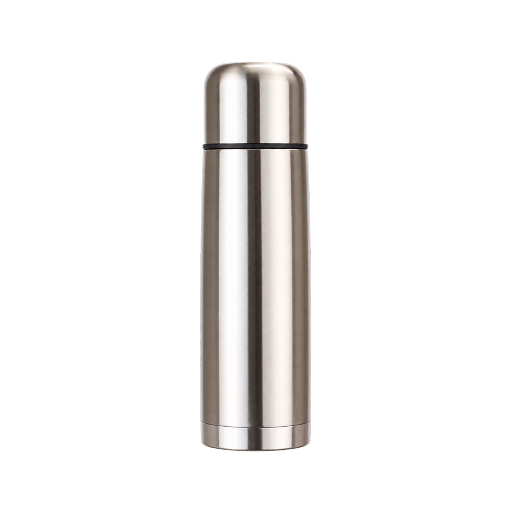 Garrafa térmica 750 ml de inox com capa de couro sintético personalizada com a logo da empresa