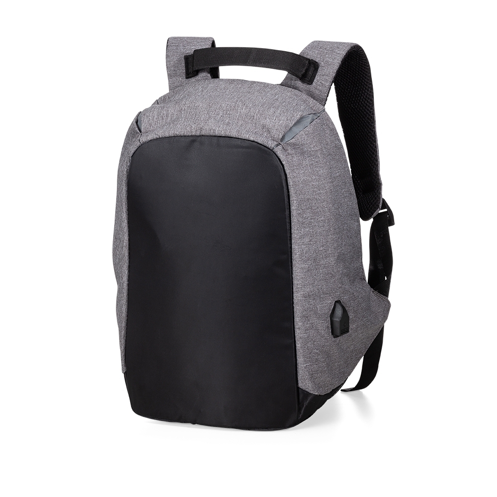 Mochila anti-furto USB 24 litros de poliéster para notebook personalizada com a logo da empresa