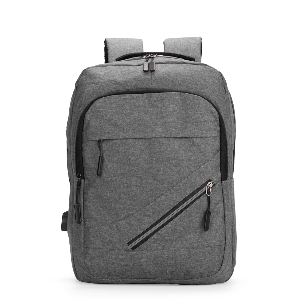 Mochila oxford 18 litros impermeável para notebook com zíper na cor Cinza, personalizada com a logo da empresa