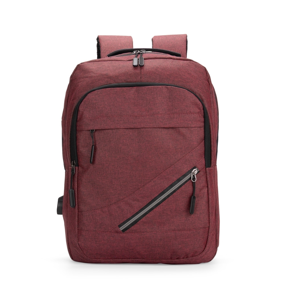 Mochila oxford 18 litros impermeável para notebook com zíper personalizada com a logo da empresa, na cor vermelho