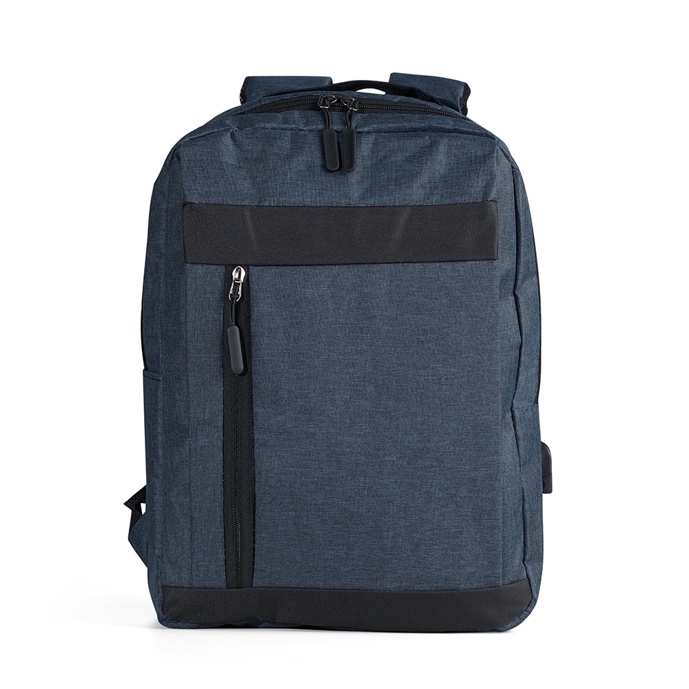 Mochila de nylon USB 19 litros para notebook com 2 compartimentos personalizada com a logo da empresa