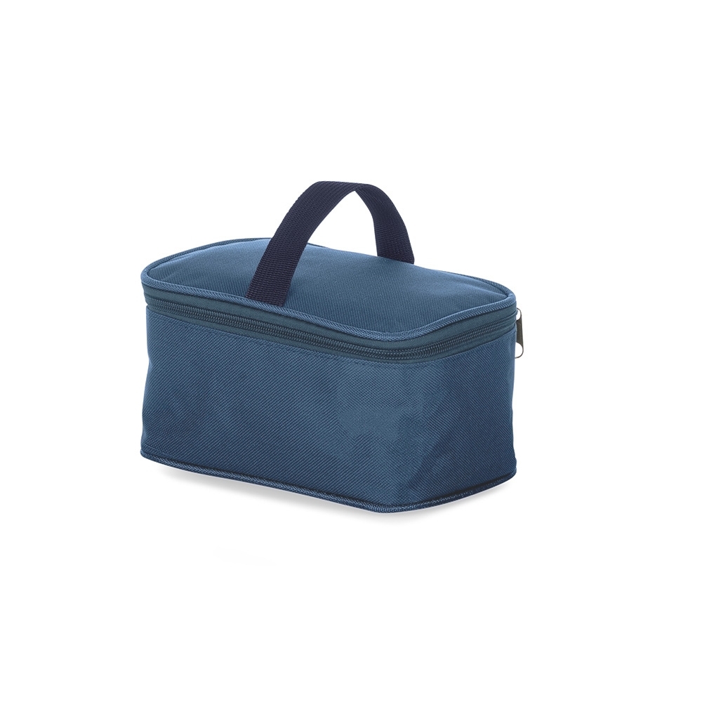 Bolsa térmica 3 litros de nylon personalizada com a logo da empresa, na cor azul