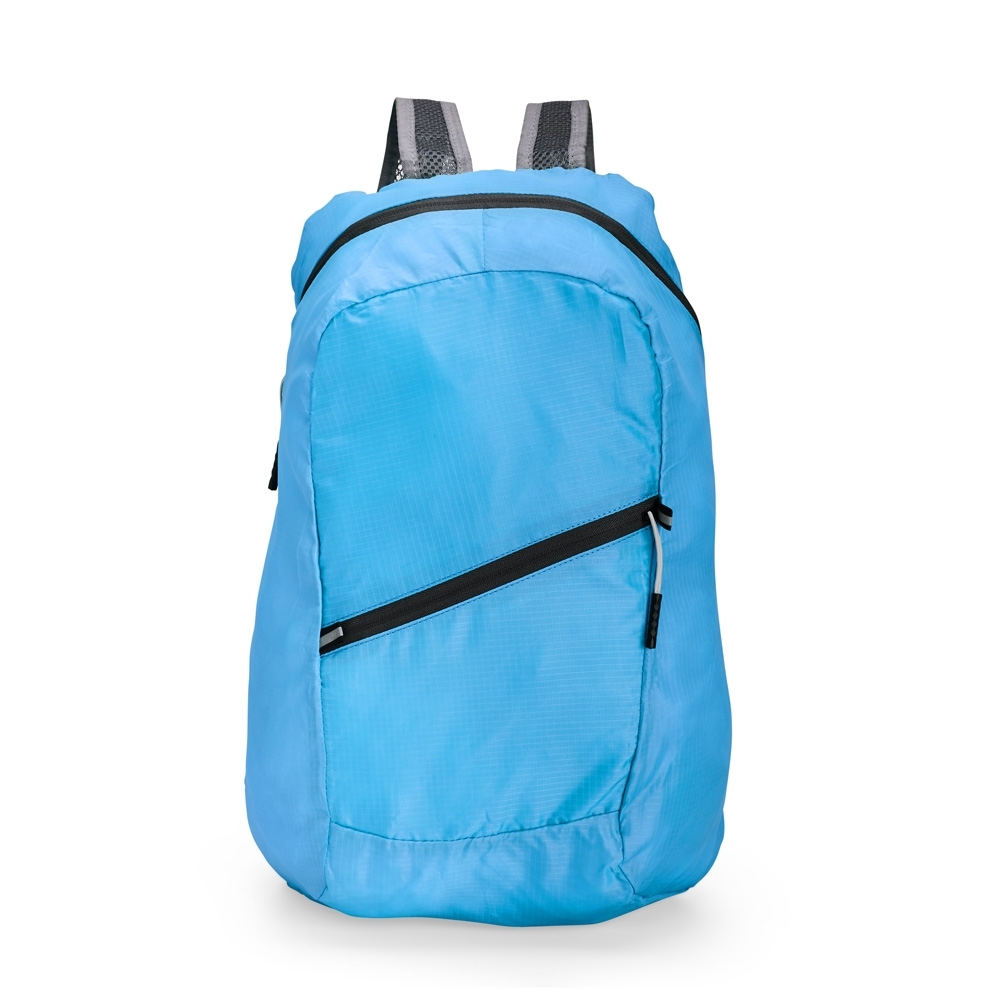 Mochila dobrável poliéster 16 litros impermeável com bolso frontal personalizada com a logo da empresa