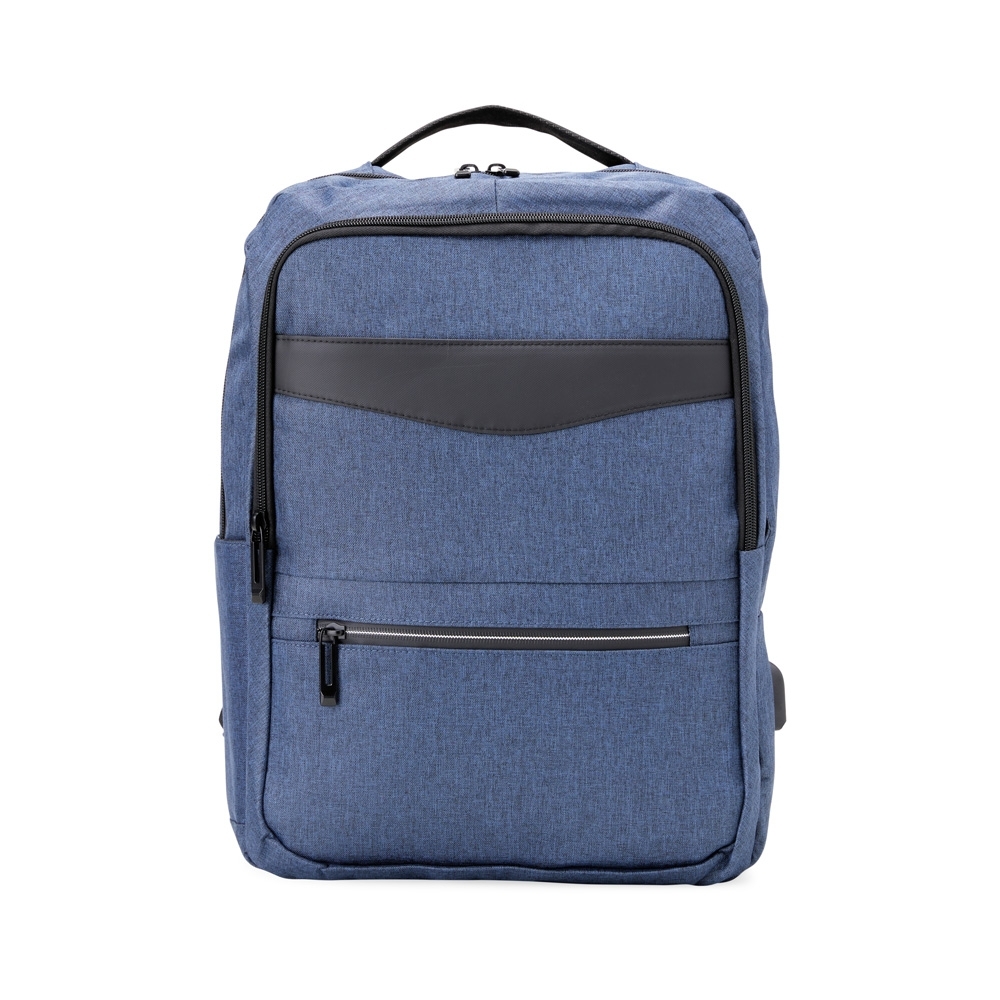 Mochila de nylon 22 litros para notebook com saída USB personalizada com a logo da empresa