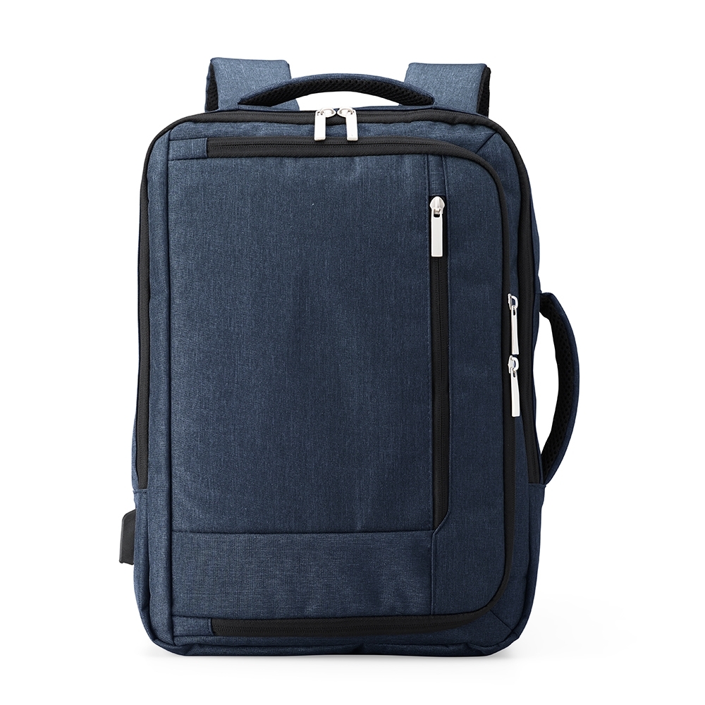 Mochila de poliéster 21 litros para notebook com saída USB personalizada com a logo da empresa