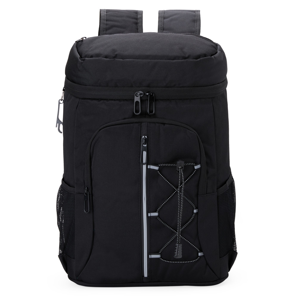 Bolsa térmica 30 litros com 4 compartimentos na cor Preto, personalizada com a logo da empresa