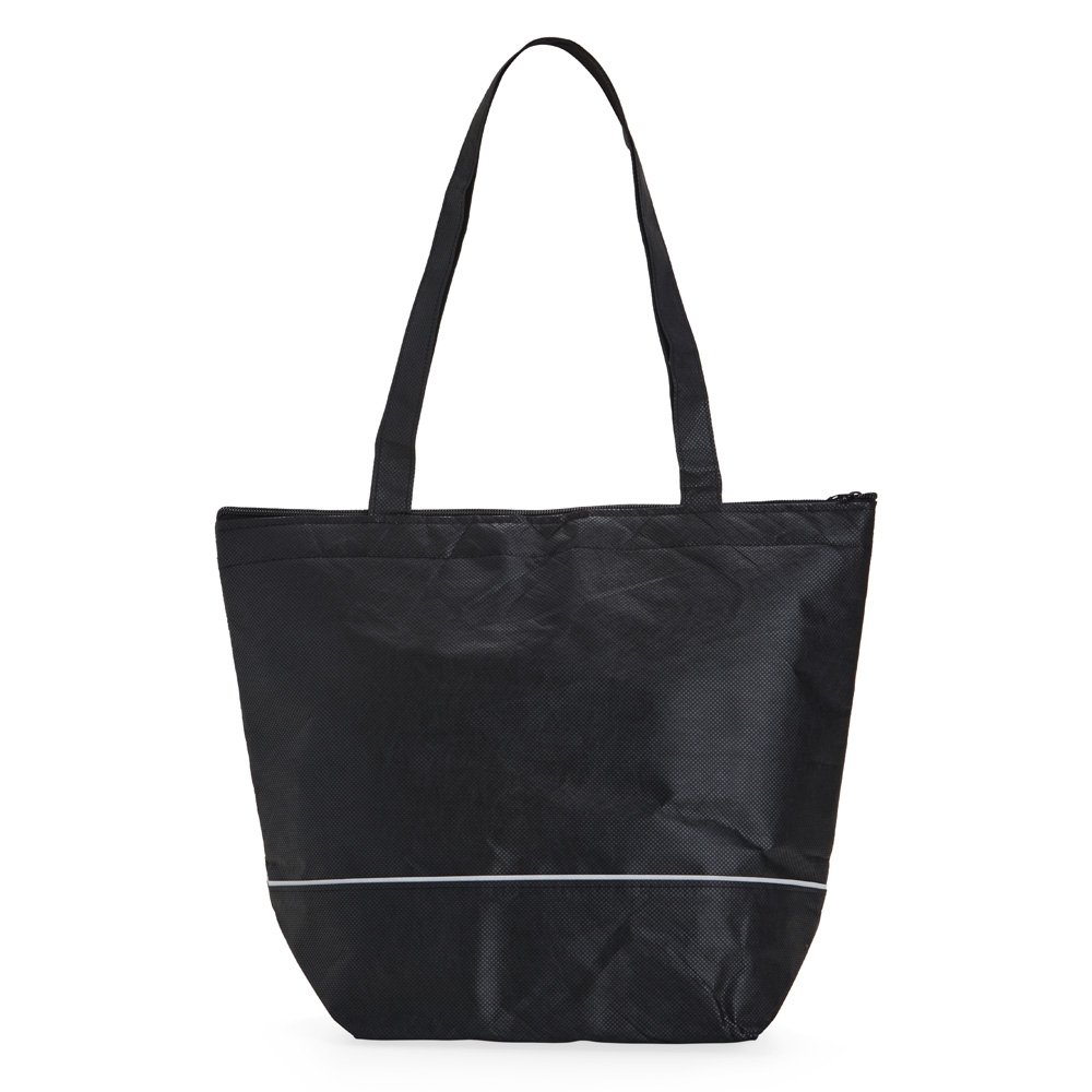 Sacola RPET térmica 10 litros na cor Preto, personalizada com a logo da empresa