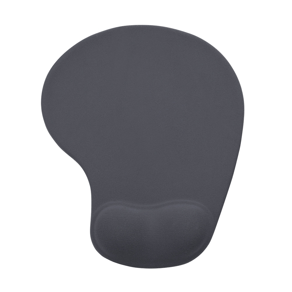 Mouse pad ergonômico de neoprene com apoio de silicone personalizado com a logo da empresa, na cor cinza