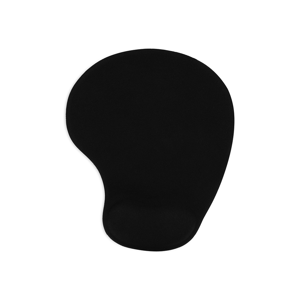 Mouse pad ergonômico de neoprene com apoio de silicone modelo 2 na cor Preto, personalizado com a logo da empresa