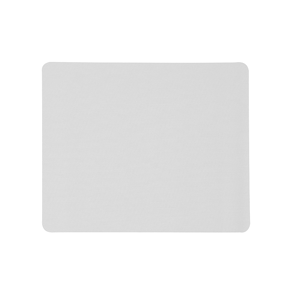 Mouse pad retangular de poliéster com base de borracha personalizado com a logo da empresa, na cor branco