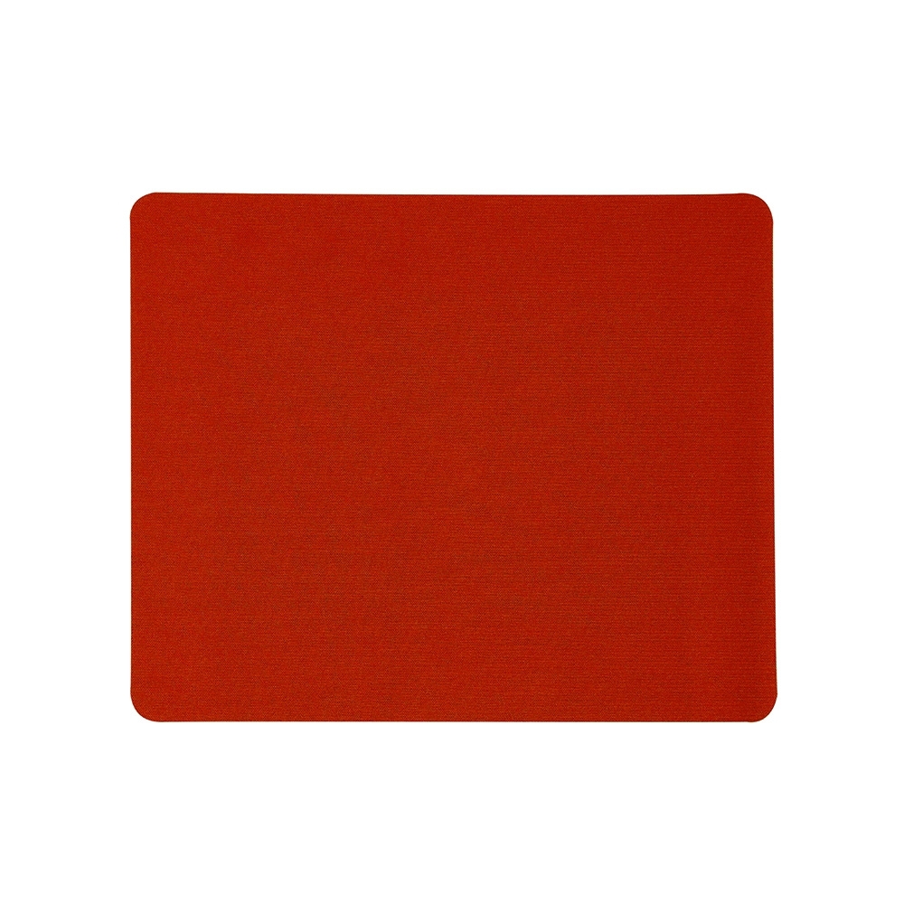 Mouse pad retangular de poliéster com base de borracha personalizado com a logo da empresa, na cor vermelho