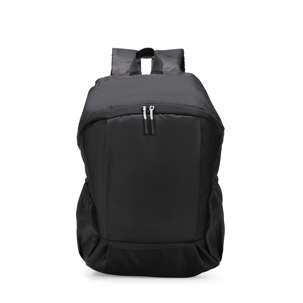 Mochila antifurto poliéster 16 litros na cor Preto, personalizada com a logo da empresa