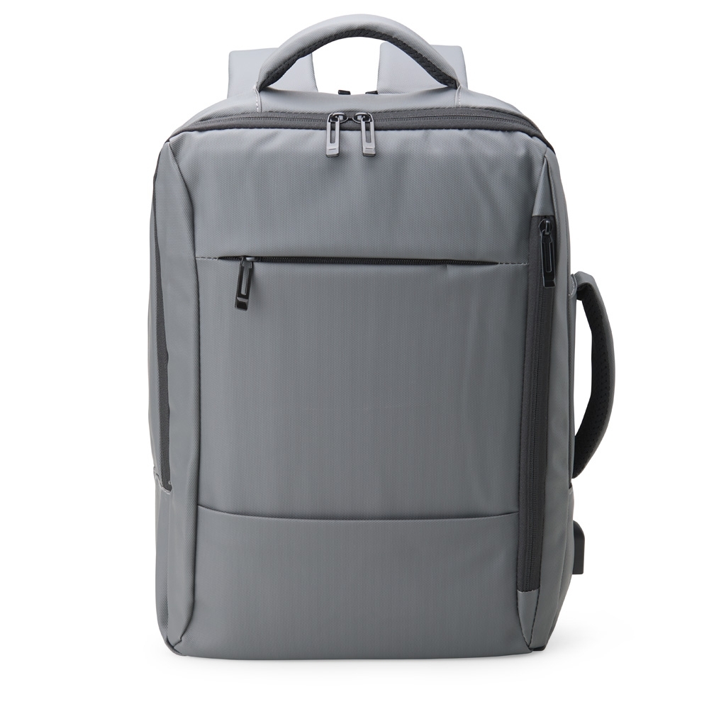 Mochila de couro sintético USB 25 litros para notebook personalizada com a logo da empresa