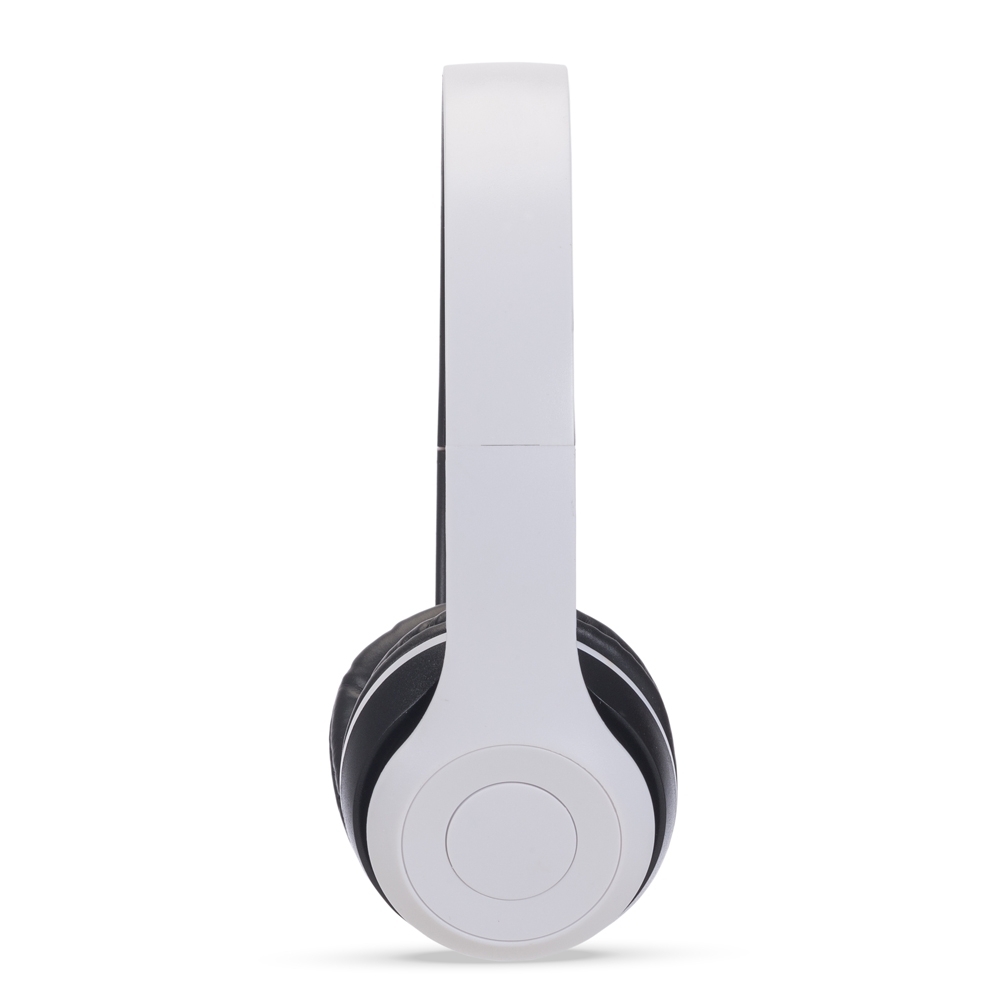 Fone de ouvido Bluetooth fosco personalizado com a logo da empresa, na cor branco