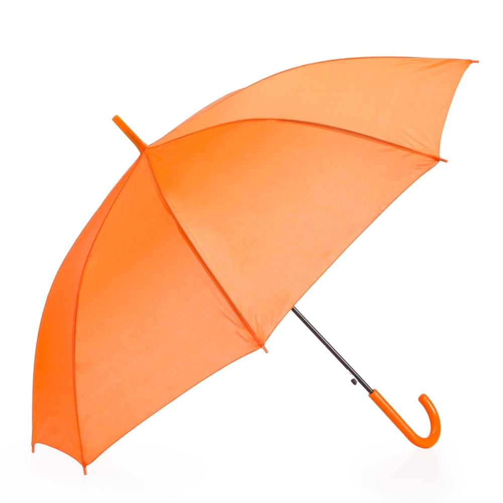 Guarda-chuva automático de nylon com 8 varetas de aço personalizado com a logo da empresa, na cor laranja