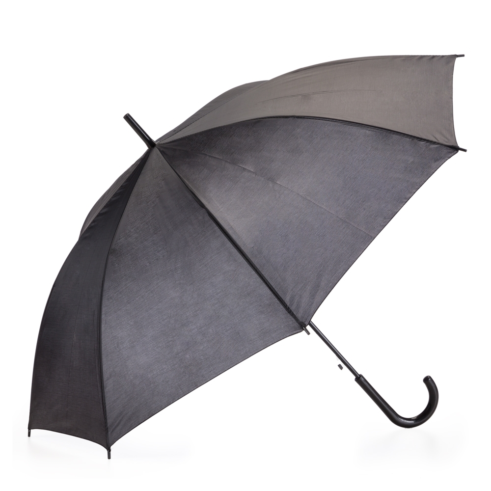 Guarda-chuva automático de nylon com 8 varetas de aço na cor Preto, personalizado com a logo da empresa