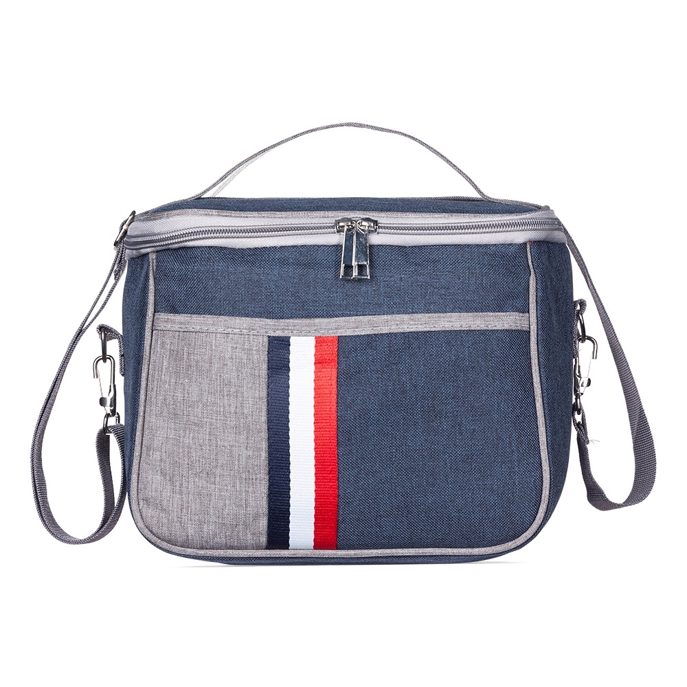 Bolsa térmica 7 litros de nylon com 2 compartimentos personalizada com a logo da empresa