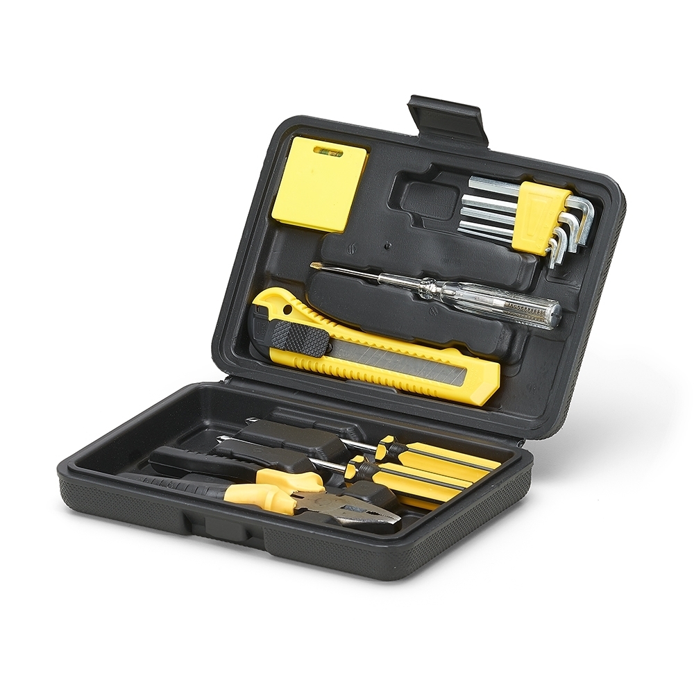 Kit ferramenta 11 peças estojo plástico personalizado com a logo da empresa
