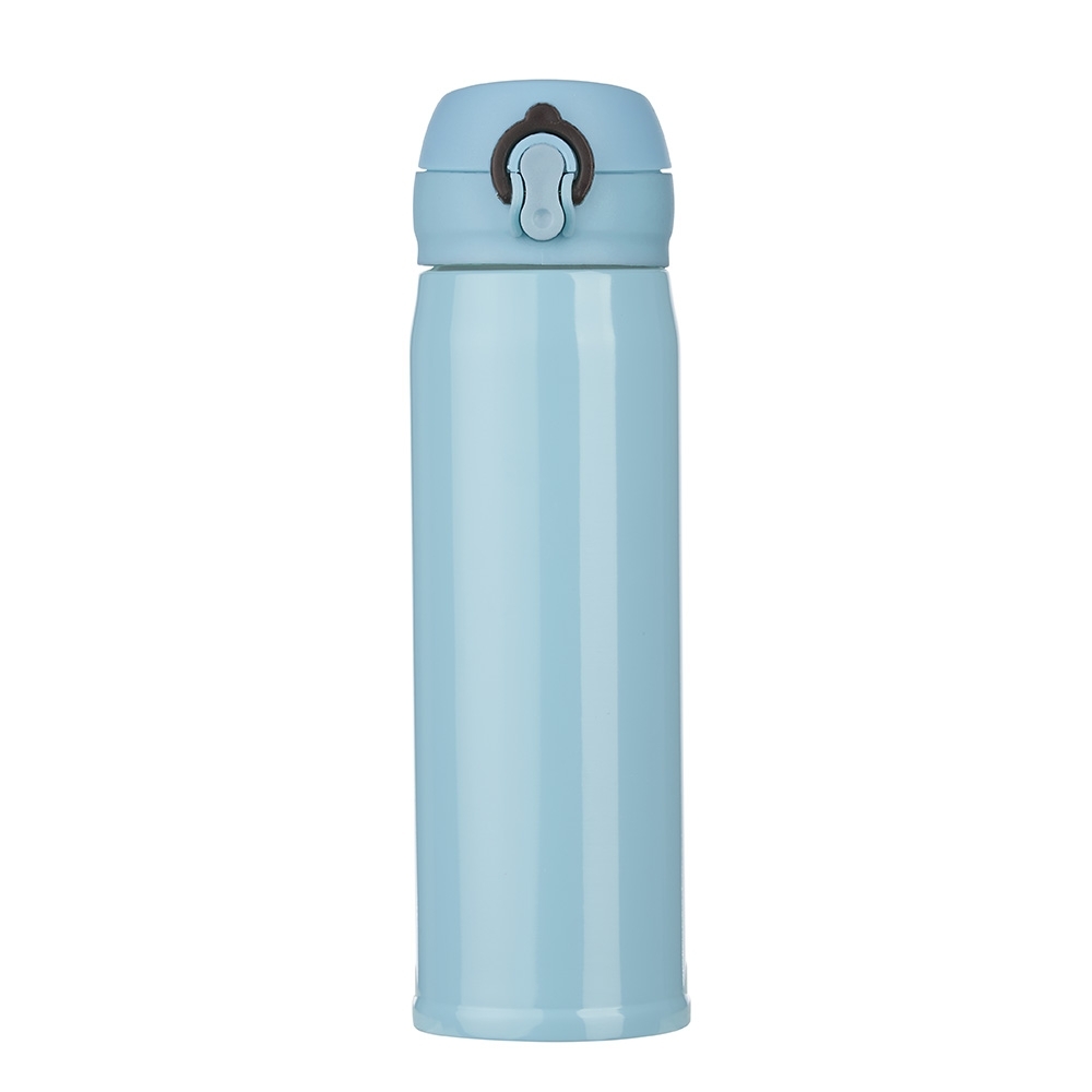 Garrafa térmica 400 ml com tampa de botão personalizada com a logo da empresa