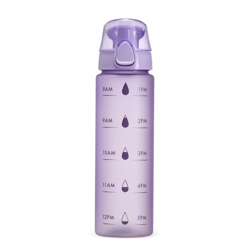 Garrafa plástica 700 ml personalizada com a logo da empresa, na cor roxo
