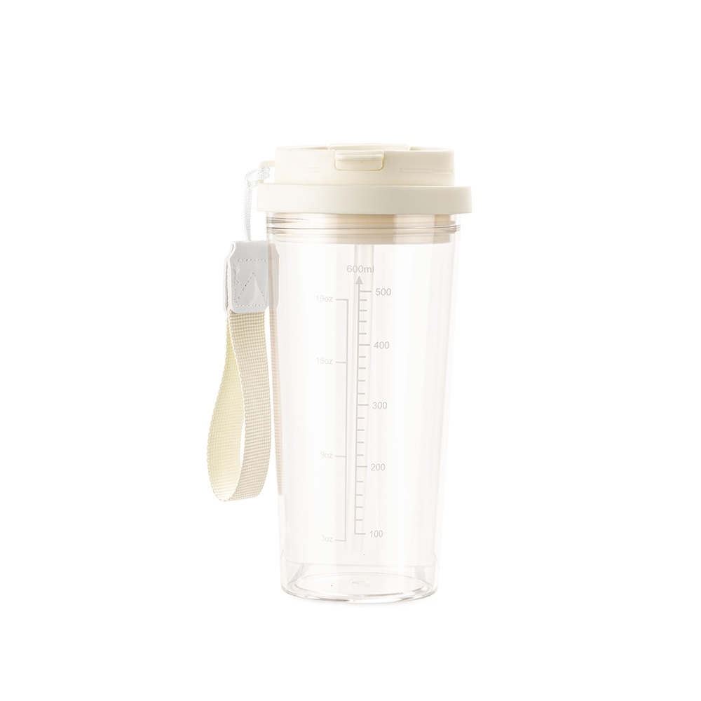Copo plástico 600 ml sem BPA na cor Branco, personalizado com a logo da empresa
