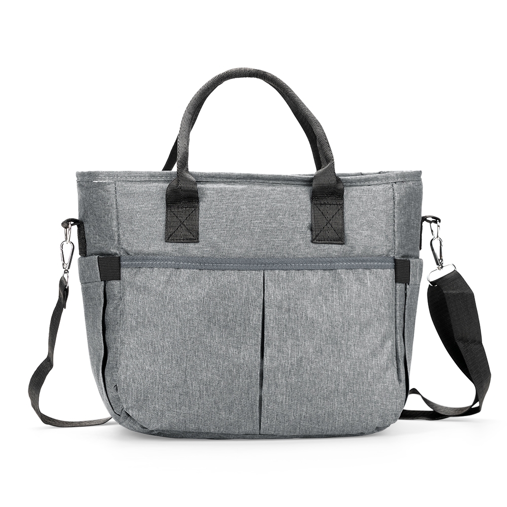 Bolsa térmica 11 litros (26,5 x 28 x 15 cm) personalizada com a logo da empresa, na cor prata