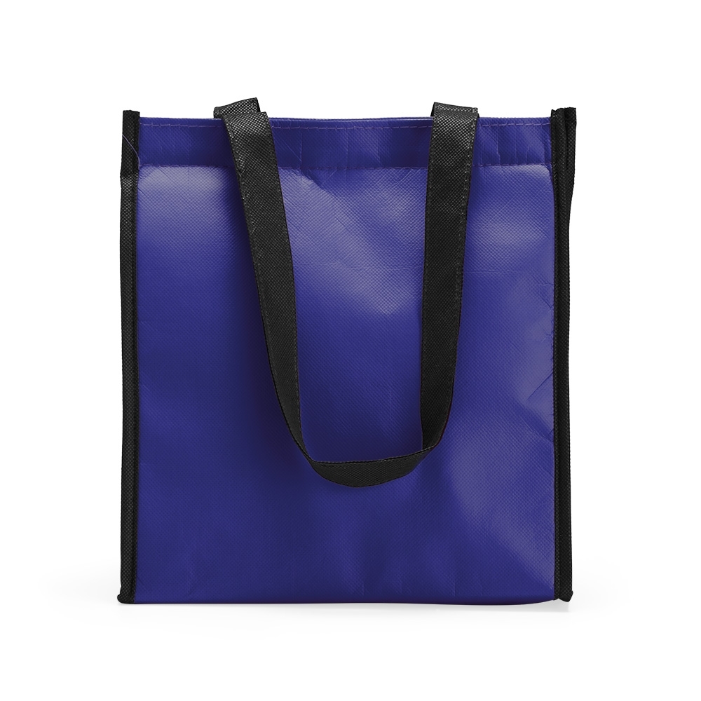 Bolsa térmica 7 litros de TNT impermeável personalizada com a logo da empresa, na cor azul