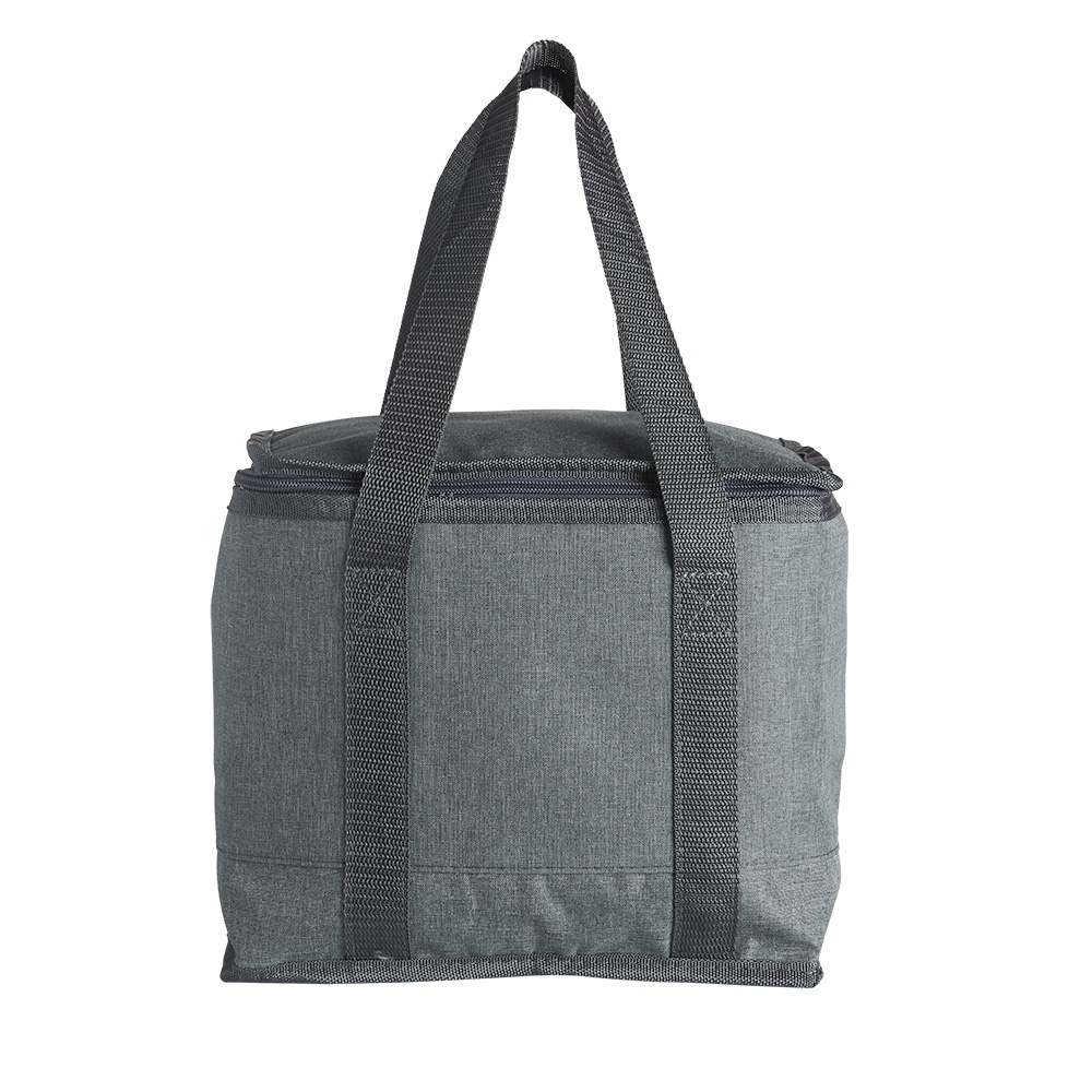 Bolsa térmica 15 litros de poliéster na cor Cinza, personalizada com a logo da empresa