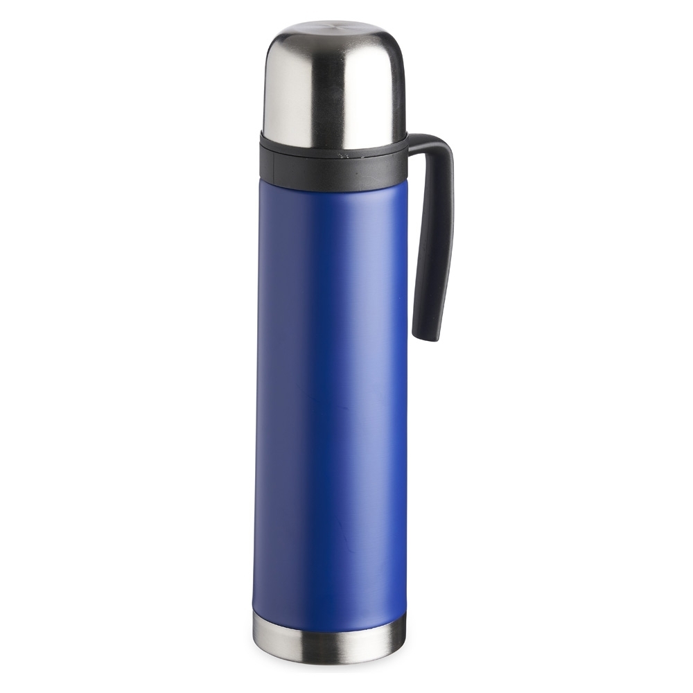Garrafa térmica 750 ml de inox com bico condutor e alça plástica personalizada com a logo da empresa