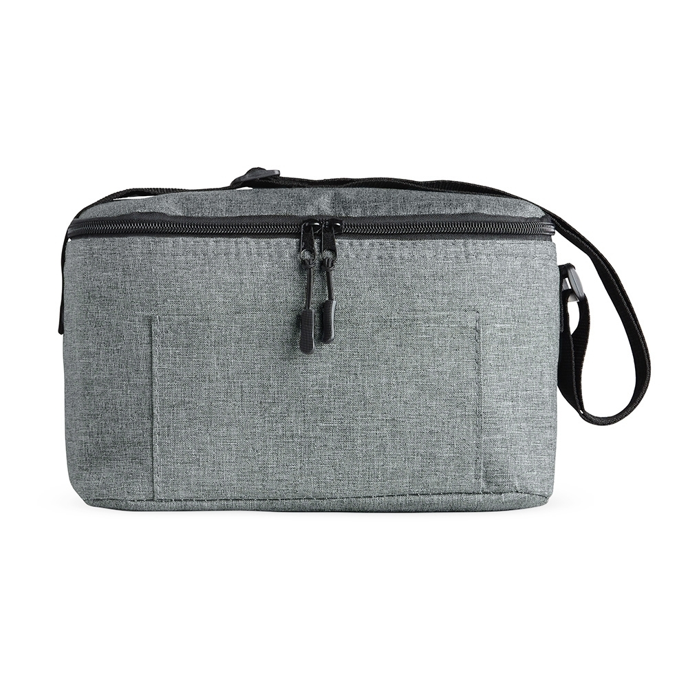 Bolsa térmica 10 litros de poliéster com alça transversal personalizada com a logo da empresa